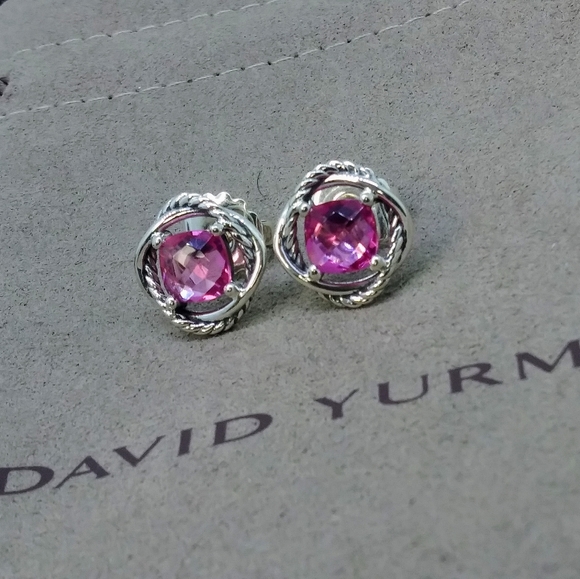 David Yurman Infinity Earrings Pink Tourmaline - Picture 3 of 4